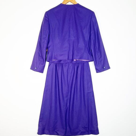 Pendleton Vintage Purple Wool Blazer Jacket Skirt Suit Set - Picture 2 of 16